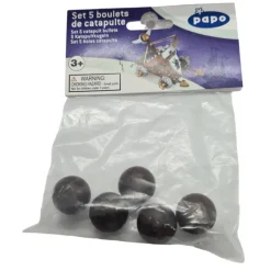 Juego de 5 bolas de catapulta marrones - Papo