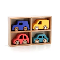 Juego de 4 coches de madera City - Vilac