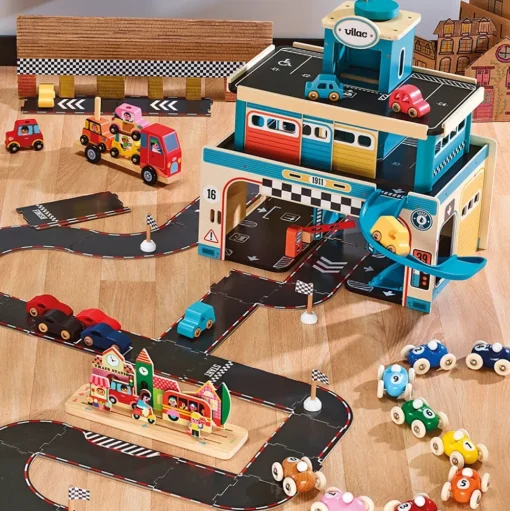 Juego de 4 coches de madera City - Vilac