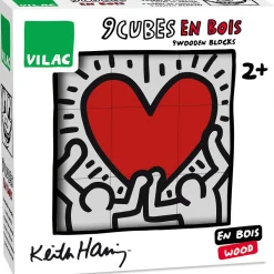 Juego de 9 cubos Keith Haring - Vilac