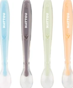 Juego de 4 cucharas de silicona para bebés - Nattou
