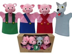 Juego de 4 marionetas de los tres cerditos - Mú
