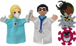 Juego de 5 marionetas Mundo médico - Mú
