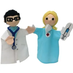 Juego de 5 marionetas Mundo médico - Mú