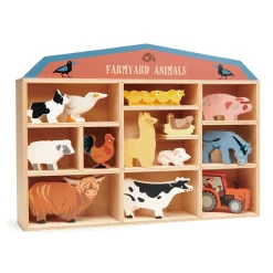 Juego de animales de madera para la granja - Tender Leaf Toys