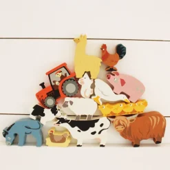 Juego de animales de madera para la granja - Tender Leaf Toys