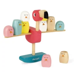 Juego de equilibrio Flamenco de madera rosa - Janod