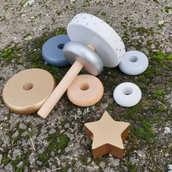 Juego de pirámides de madera Plata - JaBaDaBaDo