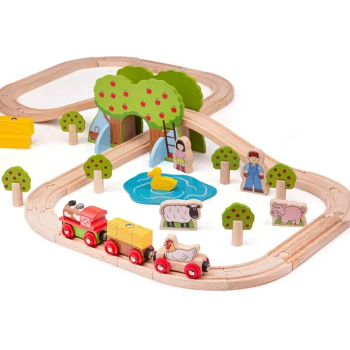 Juego de tren de granja - Bigjigs Toys