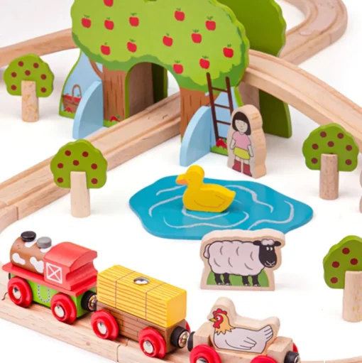 Juego de tren de granja - Bigjigs Toys