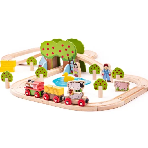 Juego de tren de granja - Bigjigs Toys