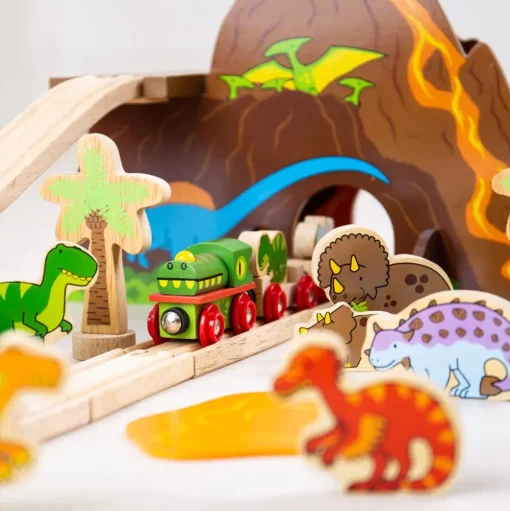 Juego de tren Dinosaurio - Bigjigs Toys