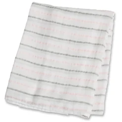 Lange mousseline - Rayures roses - Lulujo