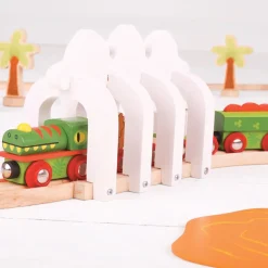 Locomotora y vagones Dinosaurio - Bigjigs Toys