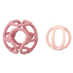 Lot de 2 bolas encastrables de silicona rosas - Nattou