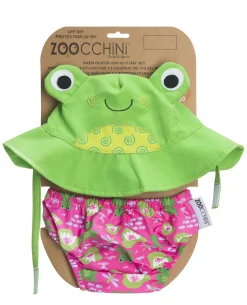 Maillot y gorra de rana (12-24M) - Zoocchini