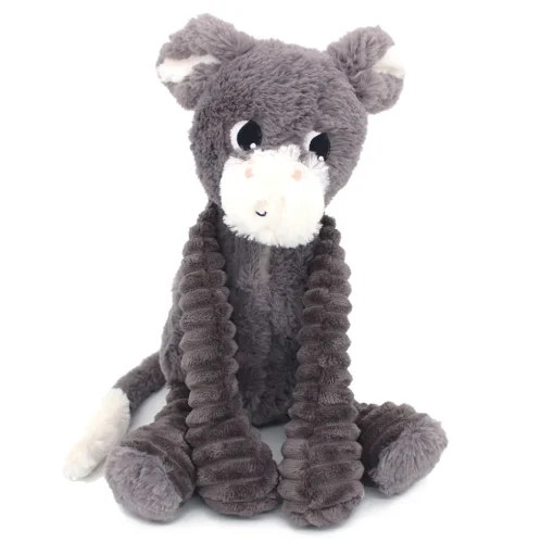 Mamá burro de peluche y su bebé gris - Les Déglingos