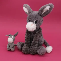 Mamá burro de peluche y su bebé gris - Les Déglingos