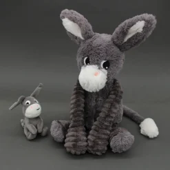 Mamá burro de peluche y su bebé gris - Les Déglingos