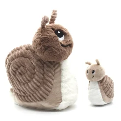 Mamá caracol de peluche y su bebé marrón - Les Déglingos