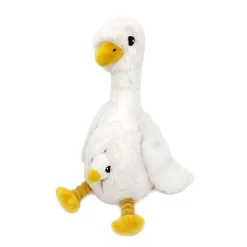 Mamá ganso de peluche y su bebé blanco - Les Déglingos
