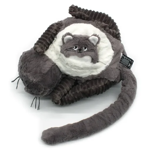 Mamá gata de peluche y su bebé gris - Les Déglingos
