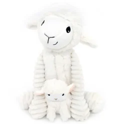 Mamá oveja de peluche y su bebé blanco - Les Déglingos