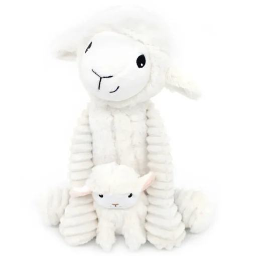Mamá oveja de peluche y su bebé blanco - Les Déglingos