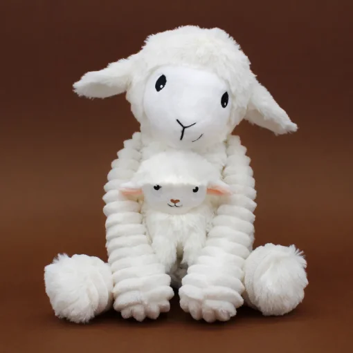 Mamá oveja de peluche y su bebé blanco - Les Déglingos
