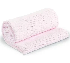 Manta de punto de algodón - Rosa - Lulujo
