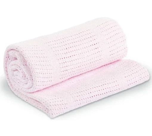 Manta de punto de algodón - Rosa - Lulujo