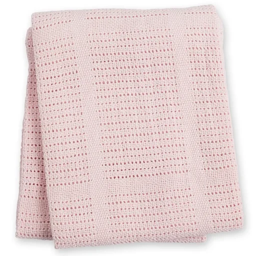 Manta de punto de algodón - Rosa - Lulujo
