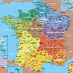 Mapa de las regiones de Francia - Puzzle Michèle Wilson