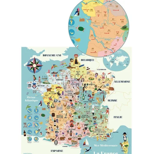 Mapa magnético de Francia Ingela P. Arrhenius - Vilac