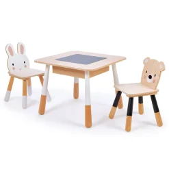 Mesa y sillas infantiles de MDF y madera - Tender Leaf Toys