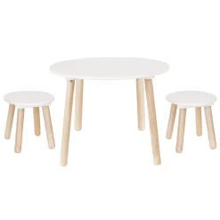 Mesa y taburetes blancos - JaBaDaBaDo