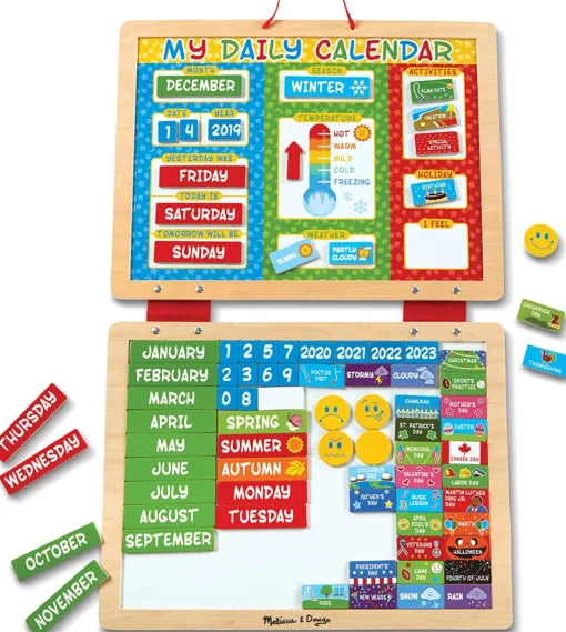 Mi calendario diario magnético en inglés - Melissa & Doug