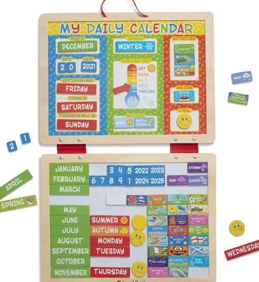 Mi calendario diario magnético en inglés - Melissa & Doug