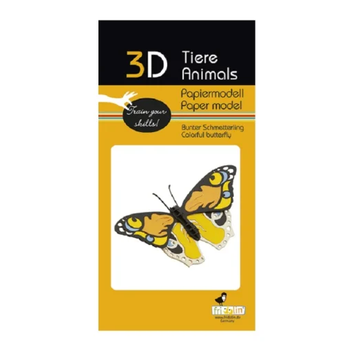 Modelo 3D de papel mariposa colorida - Fridolin