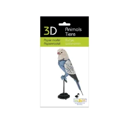Modelo 3D de papel Periquito de color azul - Fridolin