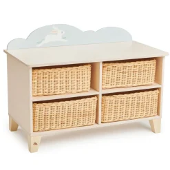 Mueble de almacenamiento infantil con cestas de mimbre - Tender Leaf Toys