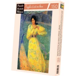 Mujer joven con pavo real por Aman Jean - Puzzle Michèle Wilson