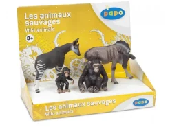 Okapi, Gnou, un chimpancé y su bebé - Papo