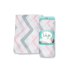 Pañal de bambú - rosa chevron - Lulujo