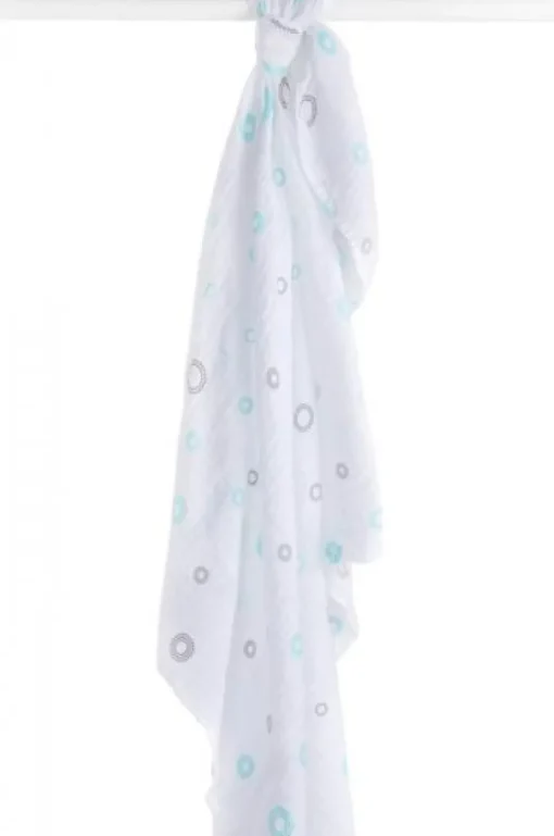 Pañal de muselina - Cercles bleu/gris - Lulujo