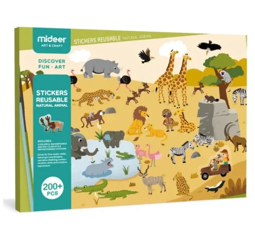 Pegatinas reutilizables animales - Mideer