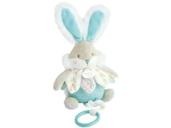 Peluche caja de música Conejo verde almendra - Doudou et Compagnie