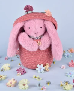 Peluche Conejo Fleurette rosa 25 cm - Doudou et Compagnie