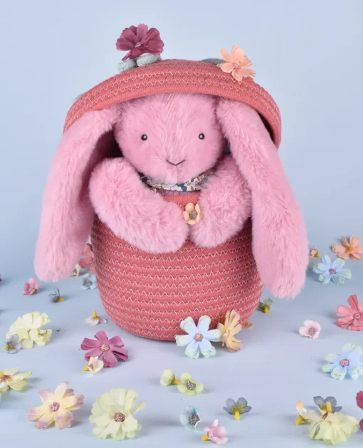Peluche Conejo Fleurette rosa 25 cm - Doudou et Compagnie