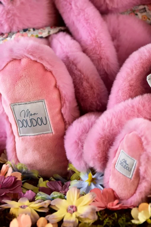 Peluche Conejo Fleurette rosa 25 cm - Doudou et Compagnie